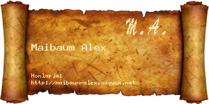 Maibaum Alex névjegykártya